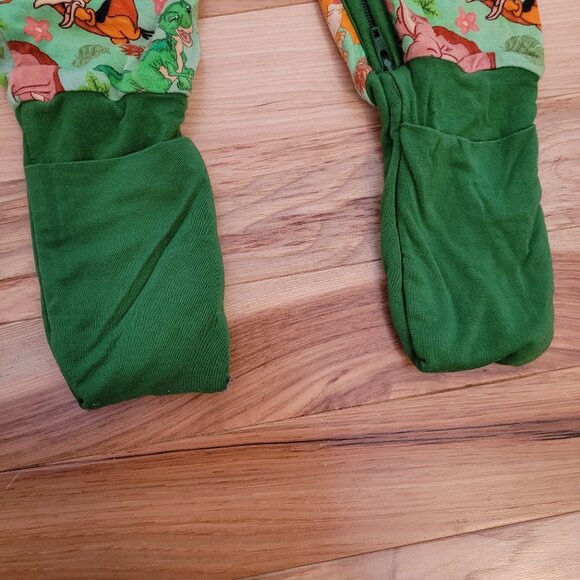 SHOWSTOPPERS DINOSAUR ONE PIECE ZIP LONG SLEEVE BAMBOO ROMPER SIZE 4T - Picture 4 of 10